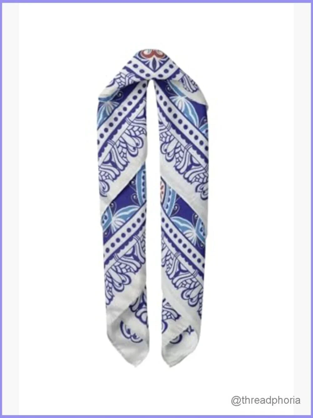 Ethnic Medallion Print Bandana Scarf 24x24 Cotton Polyester Lightweight